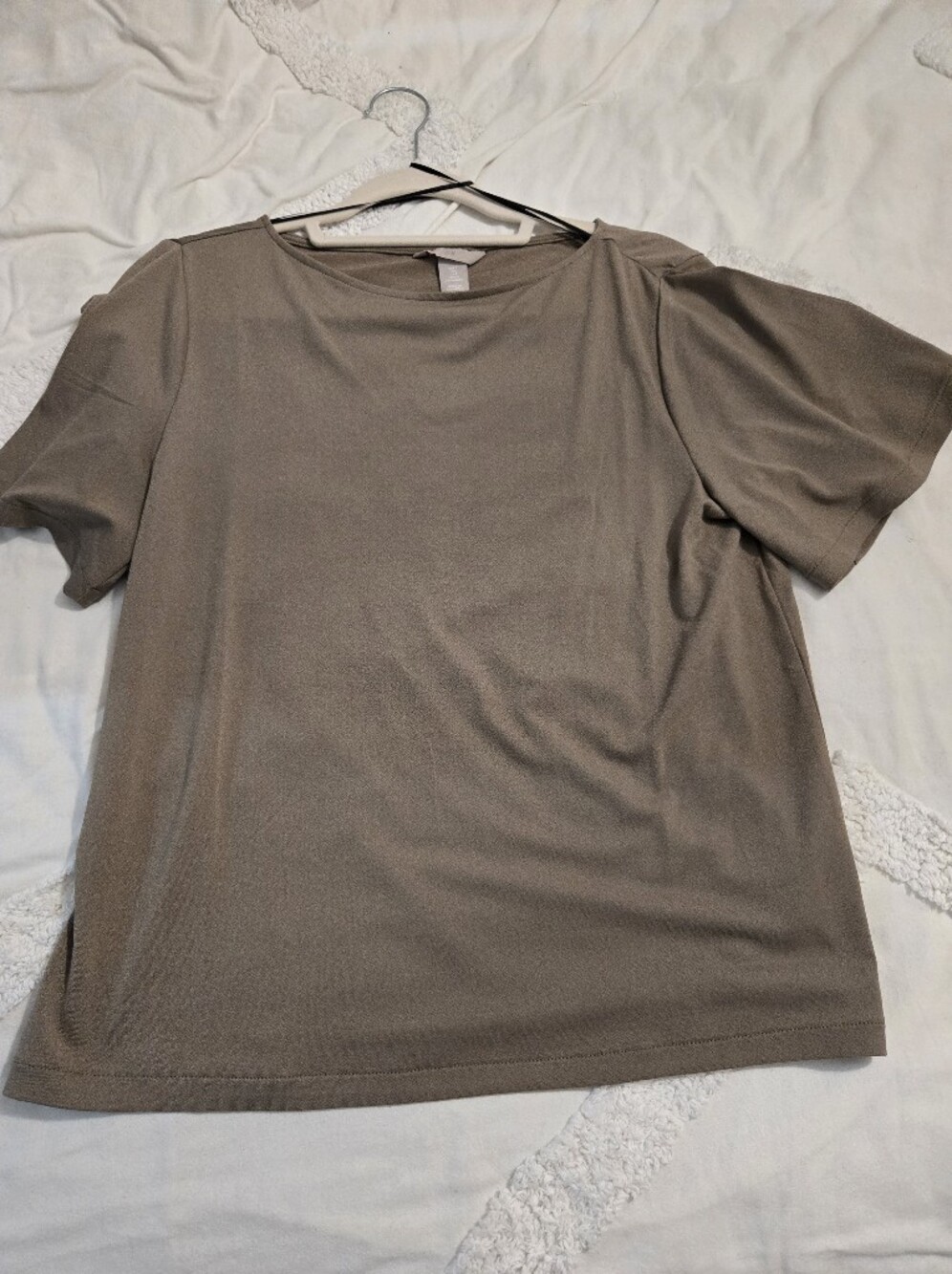 H&M Classic Women's Short-Sleeve Tee in Taupe